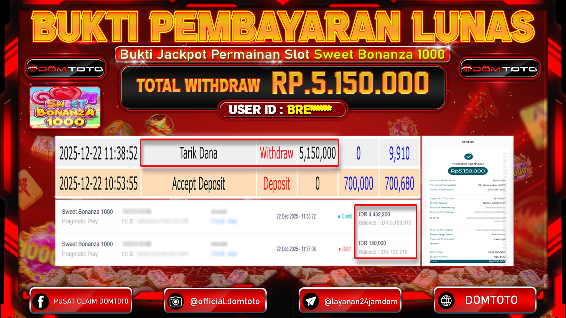 JACKPOT SLOT Sweet Bonanza 1000 Pragmatic Play 22 DECEMBER 2025